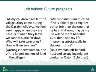 Effects of large-scale male out-migration on the left behind populations and land: insights from Nepal