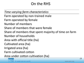Effects of training duration and the role of gender on farm participation in water user associations in Southern Tajikistan: Implications for irrigation management