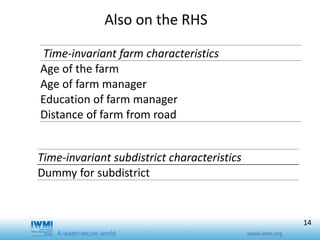 Effects of training duration and the role of gender on farm participation in water user associations in Southern Tajikistan: Implications for irrigation management