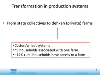 Effects of training duration and the role of gender on farm participation in water user associations in Southern Tajikistan: Implications for irrigation management