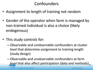 Effects of training duration and the role of gender on farm participation in water user associations in Southern Tajikistan: Implications for irrigation management