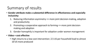 Designing for effectiveness and inclusivity in video-enabled agricultural extension