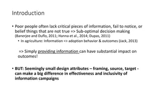 Designing for effectiveness and inclusivity in video-enabled agricultural extension