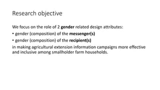 Designing for effectiveness and inclusivity in video-enabled agricultural extension