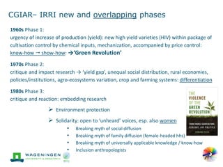 'Change in the making': Building on the past gender trends in CGIAR agricultural research