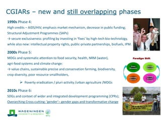 'Change in the making': Building on the past gender trends in CGIAR agricultural research