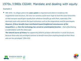 'Change in the making': Building on the past gender trends in CGIAR agricultural research