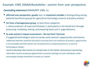 'Change in the making': Building on the past gender trends in CGIAR agricultural research