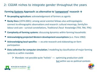 'Change in the making': Building on the past gender trends in CGIAR agricultural research