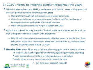 'Change in the making': Building on the past gender trends in CGIAR agricultural research