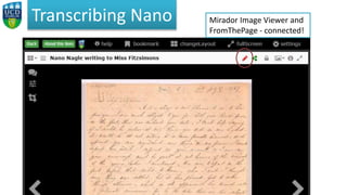 Transcribing Nano Mirador Image Viewer and
FromThePage - connected!
 
