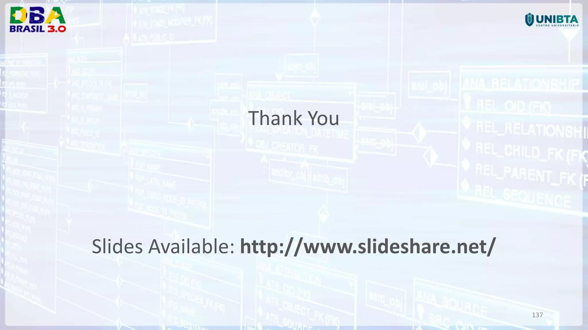 137 Thank You Slides Available: http://www.slideshare.net/ 