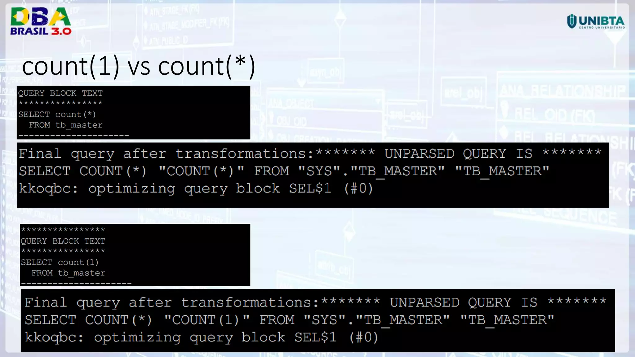 18 count(1) vs count(*) 