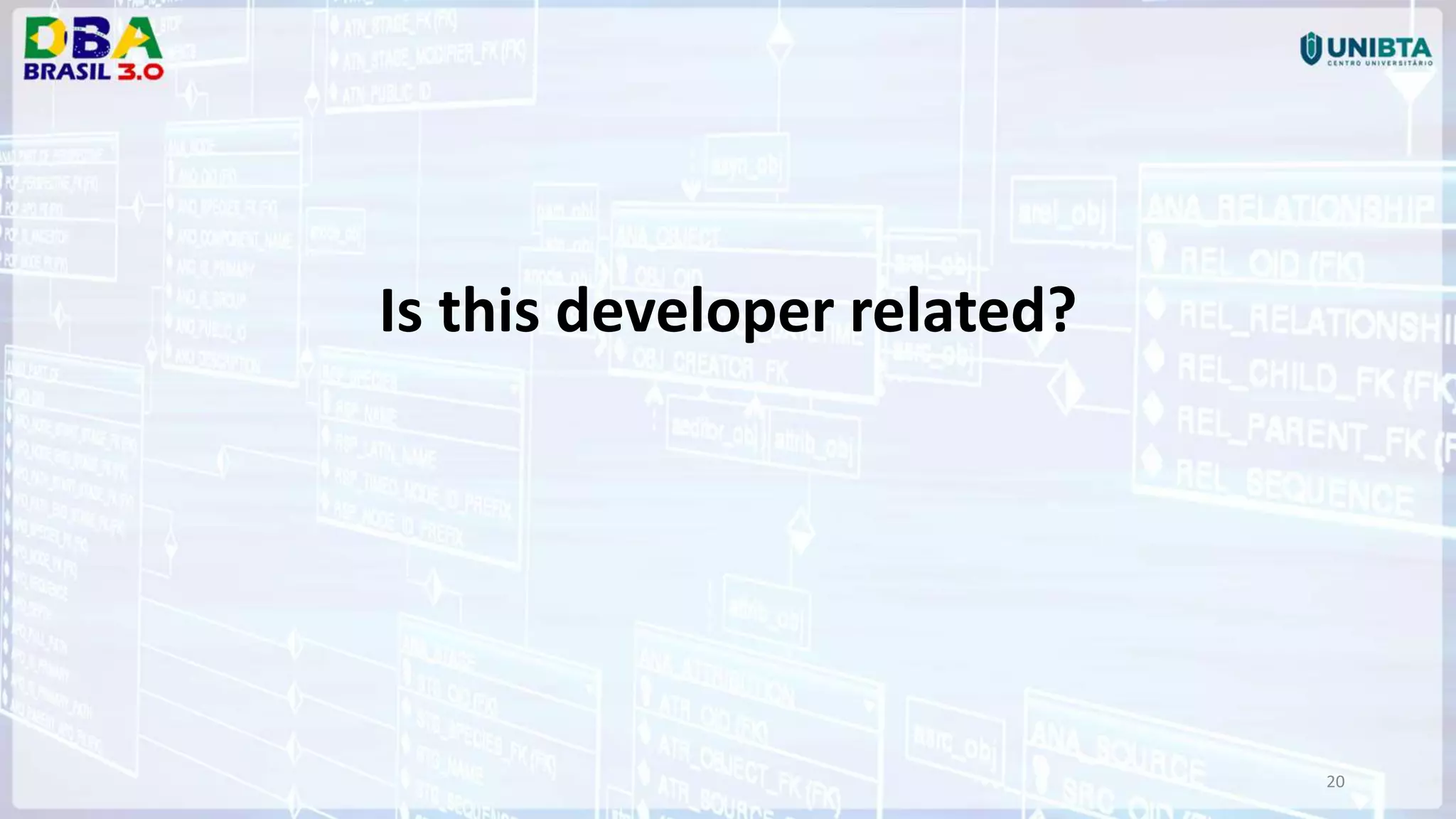 20 Is this developer related? 