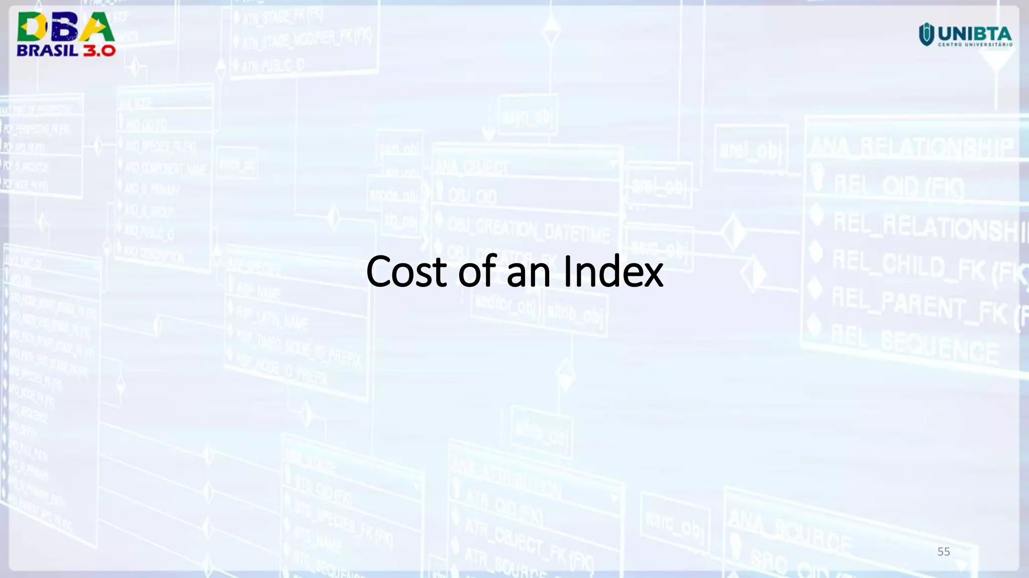 55 Cost of an Index 