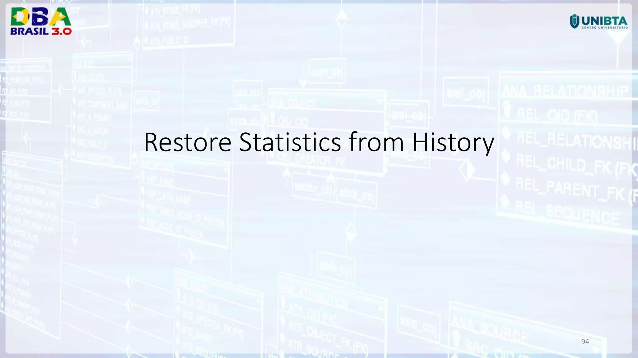 94 Restore Statistics from History 