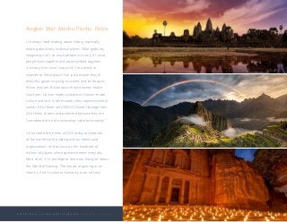 B U I L D I N G A L I V I N G A N D L E A R N I N G C O M P A N Y C U L T U R E
Angkor Wat. Machu Picchu. Petra.
I’ve always liked reading about history, especially
reading about epic historical places. What grabs my
imagination isn’t so much people in history. It’s what
people built together and accomplished together
in history. Ever since I was a kid, I’ve wanted to
experience these places. Not just because they’re
beautiful, game-inspiring structures and landscapes.
Which they are. But because they’re human-made
structures. Human-made civilizations. Human-made
culture and lore. In other words: they represent whole
worlds. All of them are UNESCO World Heritage Sites.
All of them chosen and protected because they are
“considered to be of outstanding value to humanity.”
I’m honored to be here at DICE today to celebrate
all the worlds we’re building with our teams and
organizations. And to focus on the hundreds of
millions of players who experience them every day.
Most of all, it’s a privilege to share our thoughts about
the World of Gaming. The impact of gaming as an
industry. And its value to humanity as an art form.
 