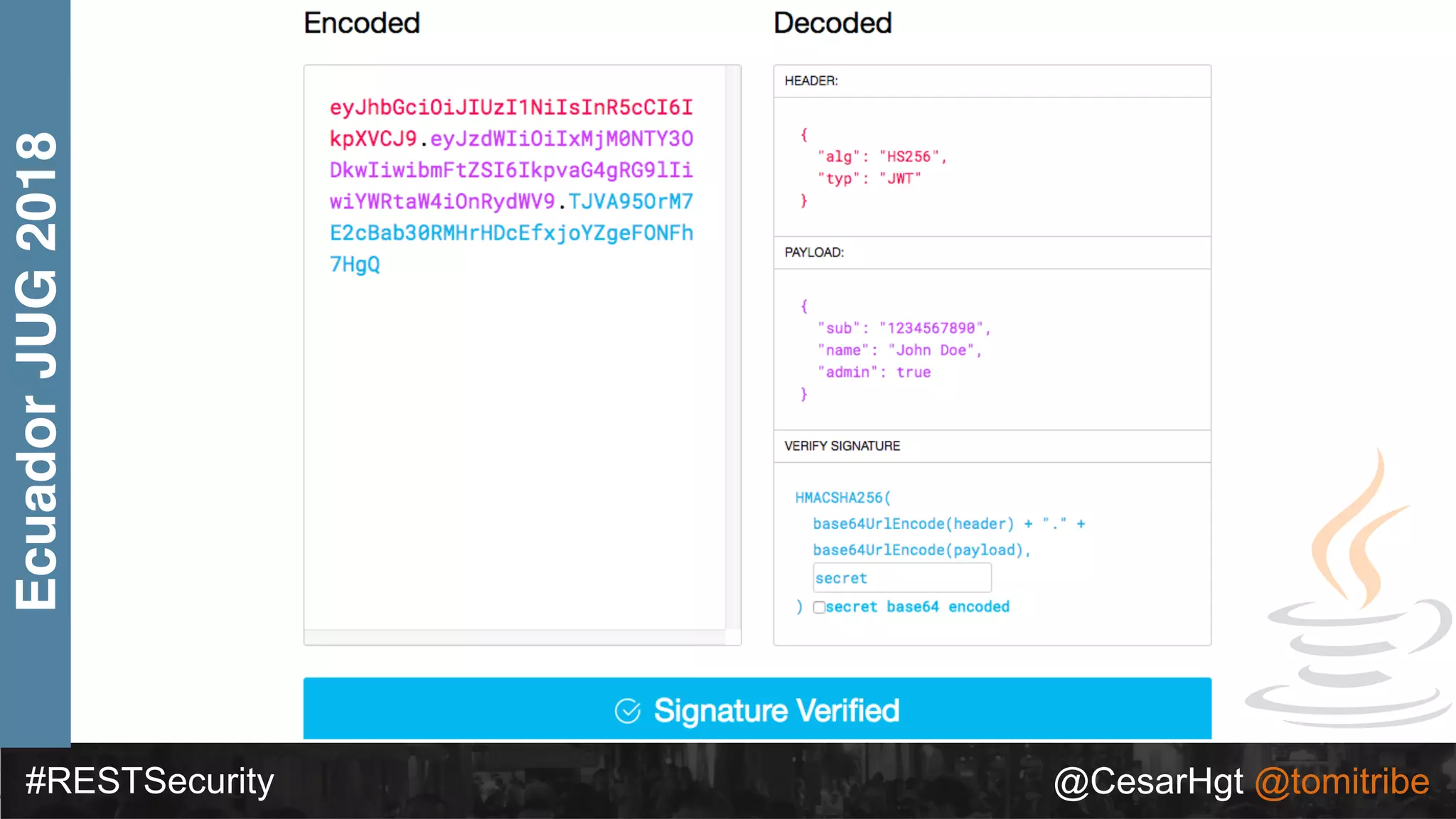 #RESTSecurity @CesarHgt @tomitribe
EcuadorJUG2018
 