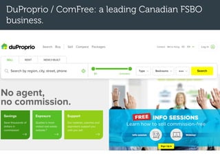 DuProprio / ComFree: a leading Canadian FSBO
business.
 