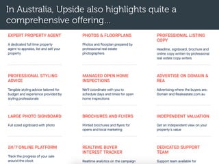 In Australia, Upside also highlights quite a
comprehensive offering…
 