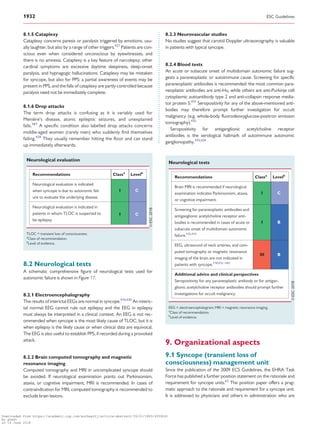 2018 esc guidelines for the diagnosis and management of syncope | PDF