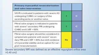 Severe secondary MR was defined as an effective regurgitant orifice area
>0.40 cm2
 