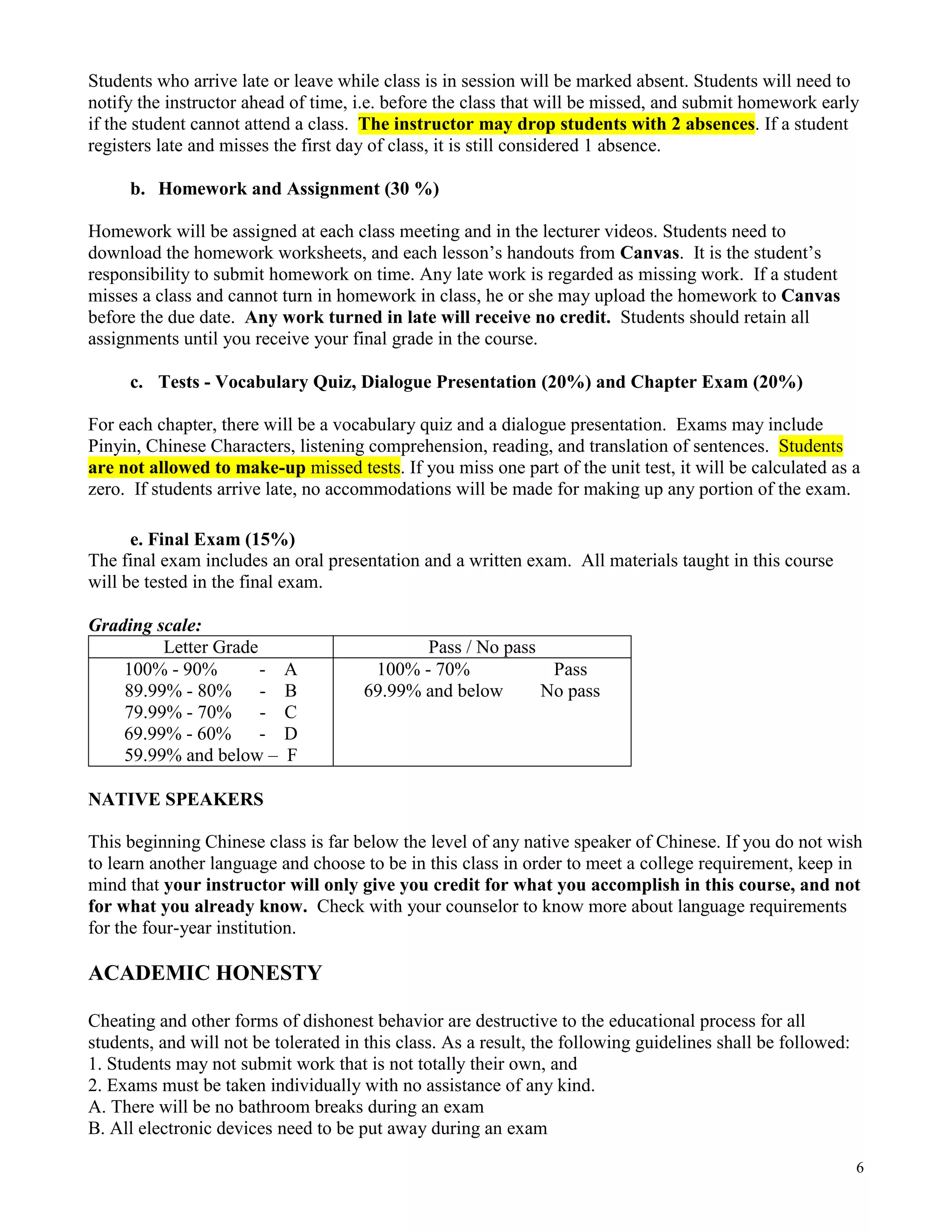 2018 FA Chinese 2 syllabus | PDF