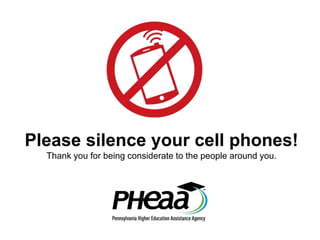 Please silence your cell phones!
Thank you for being considerate to the people around you.
 
