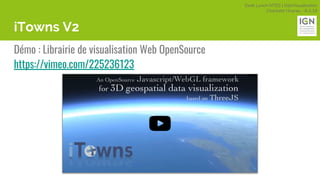 Geek Lunch MTES | GéoVisualisation
Charlotte Hoarau - 8.3.18
iTowns V2
Démo : Librairie de visualisation Web OpenSource
https://vimeo.com/225236123
 