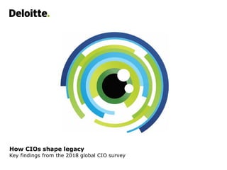 How CIOs shape legacy
Key findings from the 2018 global CIO survey
 