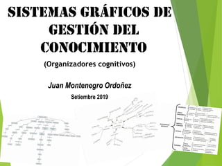 SISTEMAS GRÁFICOS DE
GESTIÓN DEL
CONOCIMIENTO
(Organizadores cognitivos)
Juan Montenegro Ordoñez
Setiembre 2019
 