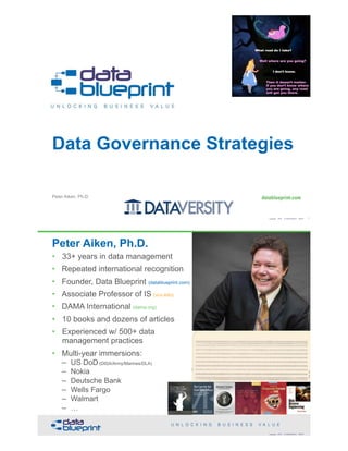 Data-Ed Webinar: Data Governance Strategies | PDF