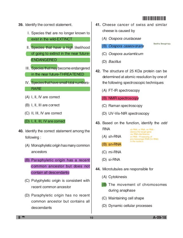 2018 life sciences tsset (answers with explanations)