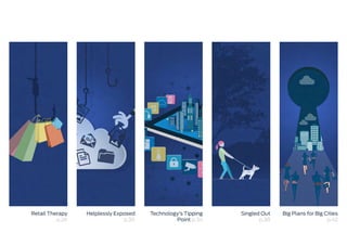 Retail Therapy
p.26
Helplessly Exposed
p.30
Technology’s Tipping
Point p.34
Singled Out
p.38
Big Plans for Big Cities
p.42
 