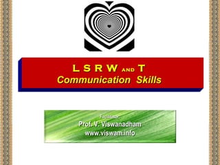 L S R WL S R W andand TT
Communication SkillsCommunication Skills
Facilitator:Facilitator:
Prof. V. ViswanadhamProf. V. Viswanadham
www.viswam.infowww.viswam.info
March 27, 2018 1
 