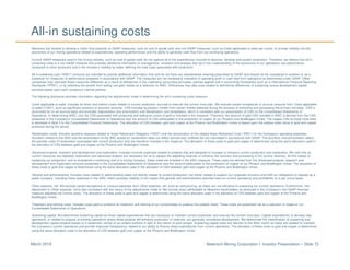Newmont Mining Corporation I Investor Presentation – Slide 72March 2018
Newmont has worked to develop a metric that expands on GAAP measures, such as cost of goods sold, and non-GAAP measures, such as Costs applicable to sales per ounce, to provide visibility into the
economics of our mining operations related to expenditures, operating performance and the ability to generate cash flow from our continuing operations.
Current GAAP-measures used in the mining industry, such as cost of goods sold, do not capture all of the expenditures incurred to discover, develop and sustain production. Therefore, we believe that all-in
sustaining costs is a non-GAAP measure that provides additional information to management, investors and analysts that aid in the understanding of the economics of our operations and performance
compared to other producers and in the investor’s visibility by better defining the total costs associated with production.
All-in sustaining cost (“AISC”) amounts are intended to provide additional information only and do not have any standardized meaning prescribed by GAAP and should not be considered in isolation or as a
substitute for measures of performance prepared in accordance with GAAP. The measures are not necessarily indicative of operating profit or cash flow from operations as determined under GAAP. Other
companies may calculate these measures differently as a result of differences in the underlying accounting principles, policies applied and in accounting frameworks such as in International Financial Reporting
Standards (“IFRS”), or by reflecting the benefit from selling non-gold metals as a reduction to AISC. Differences may also arise related to definitional differences of sustaining versus development capital
activities based upon each company’s internal policies.
The following disclosure provides information regarding the adjustments made in determining the all-in sustaining costs measure:
Costs applicable to sales. Includes all direct and indirect costs related to current production incurred to execute the current mine plan. We exclude certain exceptional or unusual amounts from Costs applicable
to sales (“CAS”), such as significant revisions to recovery amounts. CAS includes by-product credits from certain metals obtained during the process of extracting and processing the primary ore-body. CAS is
accounted for on an accrual basis and excludes Depreciation and amortization and Reclamation and remediation, which is consistent with our presentation of CAS on the Consolidated Statements of
Operations. In determining AISC, only the CAS associated with producing and selling an ounce of gold is included in the measure. Therefore, the amount of gold CAS included in AISC is derived from the CAS
presented in the Company’s Consolidated Statements of Operations less the amount of CAS attributable to the production of copper at our Phoenix and Boddington mines. The copper CAS at those mine sites
is disclosed in Note 5 to the Consolidated Financial Statements. The allocation of CAS between gold and copper at the Phoenix and Boddington mines is based upon the relative sales value of gold and copper
produced during the period.
Reclamation costs. Includes accretion expense related to Asset Retirement Obligation (“ARO”) and the amortization of the related Asset Retirement Cost (“ARC”) for the Company’s operating properties.
Accretion related to the ARO and the amortization of the ARC assets for reclamation does not reflect annual cash outflows but are calculated in accordance with GAAP. The accretion and amortization reflect
the periodic costs of reclamation associated with current production and are therefore included in the measure. The allocation of these costs to gold and copper is determined using the same allocation used in
the allocation of CAS between gold and copper at the Phoenix and Boddington mines.
Advanced projects, research and development and exploration. Includes incurred expenses related to projects that are designed to increase or enhance current production and exploration. We note that as
current resources are depleted, exploration and advanced projects are necessary for us to replace the depleting reserves or enhance the recovery and processing of the current reserves. As this relates to
sustaining our production, and is considered a continuing cost of a mining company, these costs are included in the AISC measure. These costs are derived from the Advanced projects, research and
development and Exploration amounts presented in the Consolidated Statements of Operations less the amount attributable to the production of copper at our Phoenix and Boddington mines. The allocation of
these costs to gold and copper is determined using the same allocation used in the allocation of CAS between gold and copper at the Phoenix and Boddington mines.
General and administrative. Includes costs related to administrative tasks not directly related to current production, but rather related to support our corporate structure and fulfill our obligations to operate as a
public company. Including these expenses in the AISC metric provides visibility of the impact that general and administrative activities have on current operations and profitability on a per ounce basis.
Other expense, net. We exclude certain exceptional or unusual expenses from Other expense, net, such as restructuring, as these are not indicative to sustaining our current operations. Furthermore, this
adjustment to Other expense, net is also consistent with the nature of the adjustments made to Net income (loss) attributable to Newmont stockholders as disclosed in the Company’s non-GAAP financial
measure Adjusted net income (loss). The allocation of these costs to gold and copper is determined using the same allocation used in the allocation of CAS between gold and copper at the Phoenix and
Boddington mines.
Treatment and refining costs. Includes costs paid to smelters for treatment and refining of our concentrates to produce the salable metal. These costs are presented net as a reduction of Sales on our
Consolidated Statements of Operations.
Sustaining capital. We determined sustaining capital as those capital expenditures that are necessary to maintain current production and execute the current mine plan. Capital expenditures to develop new
operations, or related to projects at existing operations where these projects will enhance production or reserves, are generally considered development. We determined the classification of sustaining and
development capital projects based on a systematic review of our project portfolio in light of the nature of each project. Sustaining capital costs are relevant to the AISC metric as these are needed to maintain
the Company’s current operations and provide improved transparency related to our ability to finance these expenditures from current operations. The allocation of these costs to gold and copper is determined
using the same allocation used in the allocation of CAS between gold and copper at the Phoenix and Boddington mines.
All-in sustaining costs
 