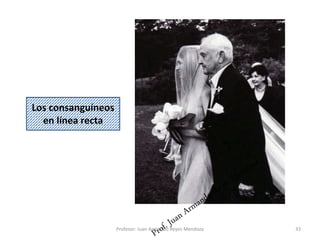 33
Los consanguíneos
en línea recta
Profesor: Juan Armando Reyes Mendoza
 