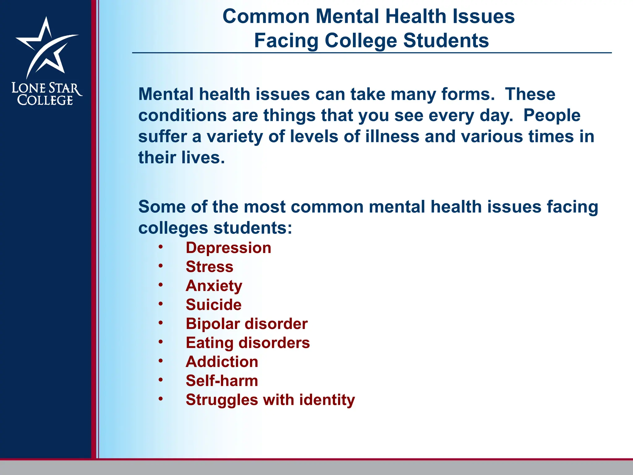 Mental Health for College Students powerpoint | PPTX