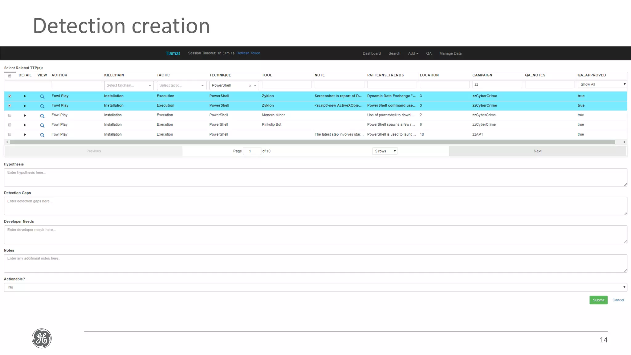 14
Detection creation
 