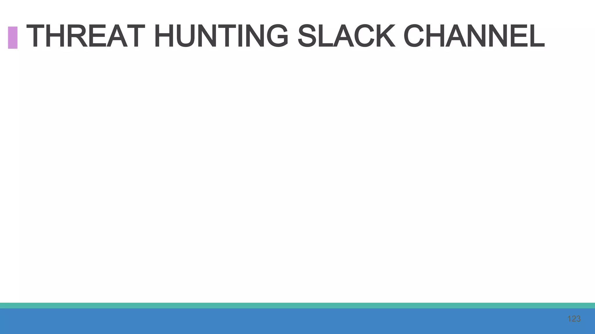 THREAT HUNTING SLACK CHANNEL
123
 