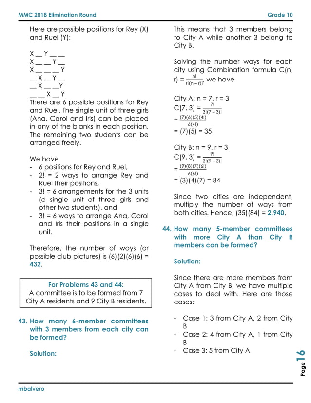 2018 mtap for g10 with answers | PDF