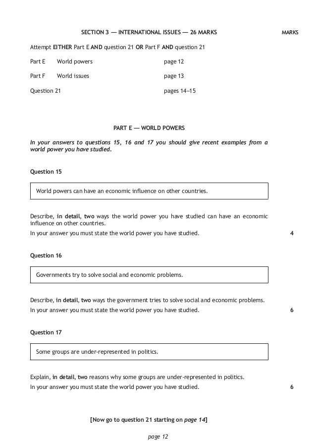 National 5 Modern Studies Exam 2018 National 5 Modern Studies Exam 2018