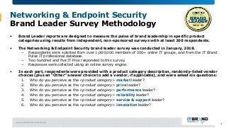 January 2018 Brand Leader Survey
Networking & Endpoint Security
Brand Leader Survey Methodology
• Brand Leader reports are...