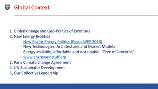 Global Context
1. Global Change and Geo-Politics of Emotions
2. New Energy Realities
- New Era for Energy Politics (Davos ...