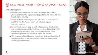 Next Generation Consultants - All rights reserved
NEW INVESTMENT THEMES AND PORTFOLIOS
Urban development
While rural devel...