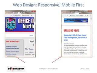 Web Design: Responsive, Mobile First
NJEPA 2018 – Atlantic City NJ May 2, 2018
 