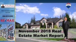 November 2018 Real
Estate Market Report
Want to know more?
Call me!
204-333-2202
 