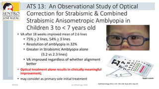 ATS 13: An Observational Study of Optical
Correction for Strabismic & Combined
Strabismic Anisometropic Amblyopia in
Child...
