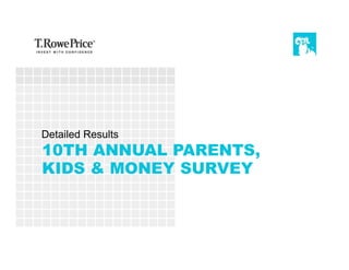 10TH ANNUAL PARENTS,
KIDS & MONEY SURVEY
Detailed Results
 