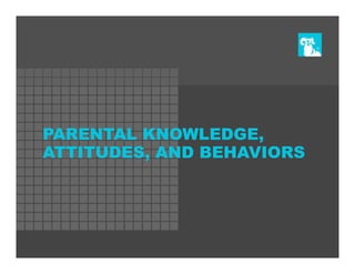 PARENTAL KNOWLEDGE,
ATTITUDES, AND BEHAVIORS
 